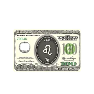 Zodiac Sign "Leo" One Hundred Dollar Bill USD Credit Debit EBT Chip Card Vinyl High Gloss Cover Sticker Decorative Waterproof Stain Resistant
