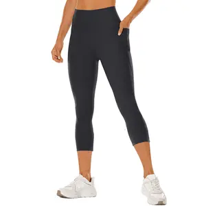 [Size up recommended] Viconow Tummy Control Capris Shorts for Women with Pockets - High Waist Bike Leggings for Gym Workout Athletic Running Yoga Casual Daily Wear Solid Color Comfortable Fit