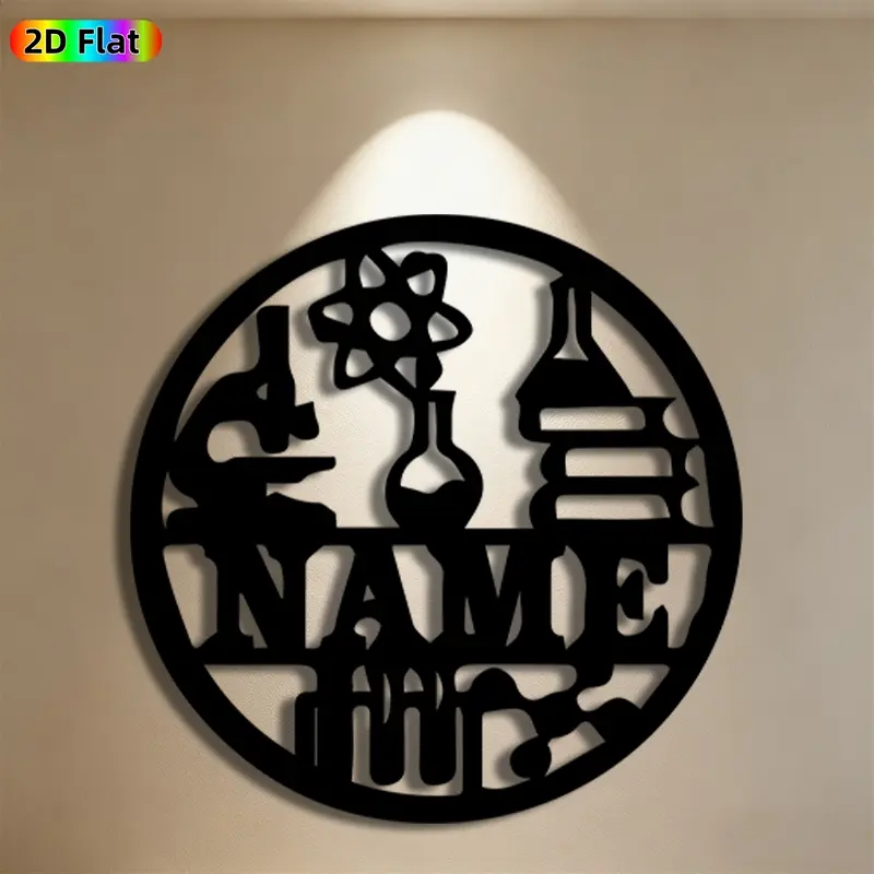 1pc Laboratory Equipment Metal Wall Art, Detailed Laboratory Equipment Statue Mural, Ideal Gift for New Year, Christmas, Science Decor Enthusiasts, Powder-Coated Metal Wall Decor , Perfect for Office Wall & Study Fence Wall, Unique Educational Decor