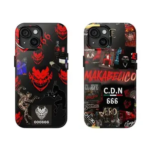 CDN 666, Makabelico Themed Phone Case Premium Matte Texture, Protection, Shockproof, Anti-Drop, Anti-Fingerprint For IPhone 17-12, Pro Max, Pro Plus, and Samsung S25-22 Protection Safety