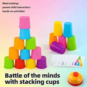 Party Stacking Cups Game - Multiplayer Speed Stacking Toy with Smooth Safe Cups & Buzzer, Ideal Gift for Halloween Christmas Thanksgiving Back-To-School Spring Easter Ramadan New Year Birthday Present