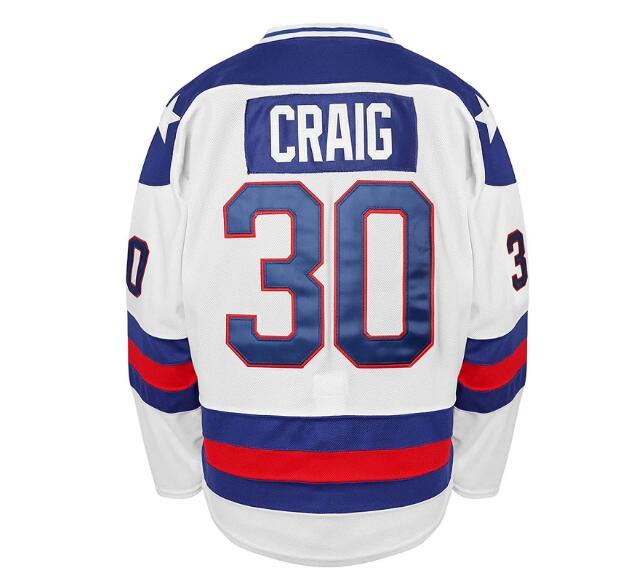 1980 Team USA Hockey Jerseys 30 Jim Craig 21 Mike Eruzione 17 Jack O'Callahan 1980 Year Miracle USA Vintage Hockey Jersey White Blue S-3XL