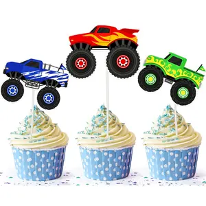 Roaring Monster Truck Cupcake Toppers - Rev Up Your Party Decorations