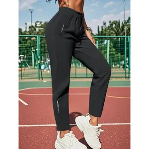 Women’s High Waisted Jogger Pants – Drawstring Elastic Ankle Pants with Zipper Pockets for Running, Gym, Travel, Spring/Fall Casual & Active Wear