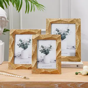 Resin Multi-Faceted Geometric Photo Frame, Festive Home Desktop Decoration, Horizontal Vertical Use, Bedroom Study Office Desk Decor