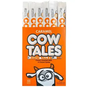 Cow Tales Original Box of 36 Chewy Caramel Treats with Vanilla Creamy Center Peanut-Free Snack 36 Individually Wrapped Pieces Sweet & Creamy