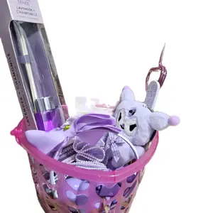 Purple Women's Gift Basket with Keychain, plushie,Decorative Elements, and Accessories
