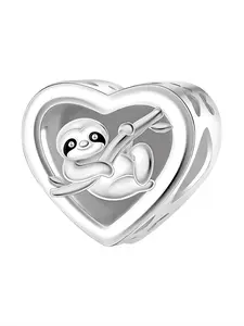 Cute Heart Charm Pendant, Copper Color Plated Silver, Engraved Alphabet Design, Perfect Gift for Friends, All-Season Accessory