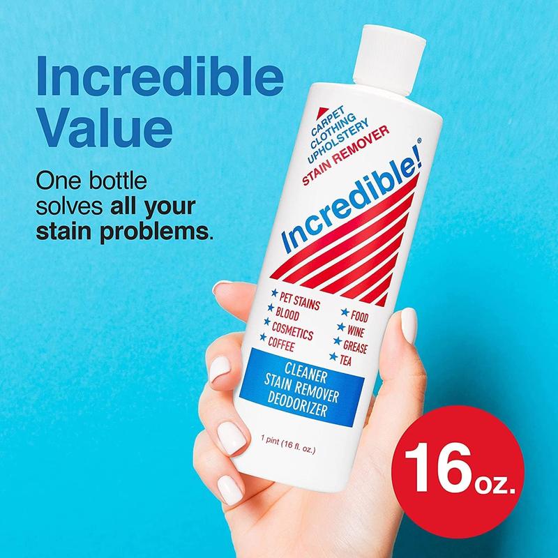 Stain Remover - Instant Spot Remover For New and Old Stains - Blood, Red Wine, Coffee, Urine, Cosmetics, Pet Stains and Odor Eliminator - Carpets, Mattress, Laundry, 16.oz (2 Pack)