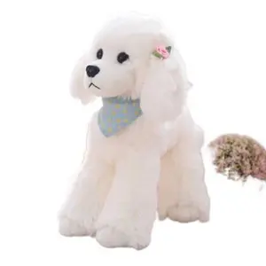 Realistic Teddy Dog Plush Toy, Poodle Stuffed Animal, Lying Dog Doll, Birthday Gift for Girls