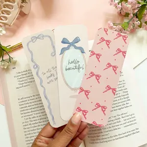 Bow Bookmark Set Coquette Bows Bookmarks | Glossy UV Coated Finish, Double-Sided Design