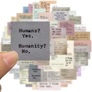 Vintage Motivational Quote Sticker, 60pcs/set Typewriter Style Scrapbook Sticker, Famous Words Literary Inspirational Journaling Sticker
