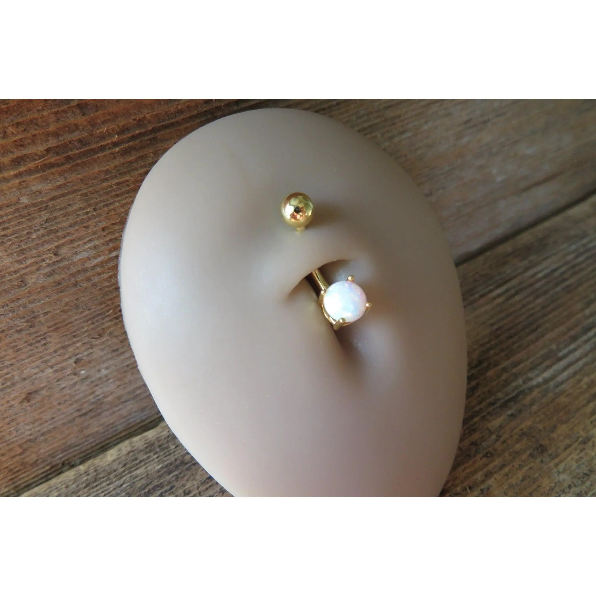 Gold Ion Plated Fire Opal Belly Ring 14g (1.6mm) Piercing VCH