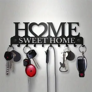 Home Letter Shaped Metal Wall Hook, Fashionable Iron Key Hook, Creative Keychain Organizer, Bedroom Living Room Porch Decor, Summer Gifts