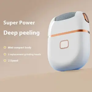 USB Rechargeable Electric Foot Callus Remover - Powerful Pedicure Tool with 2 Speed Settings & 3 Replacement Heads for Smooth Heels Gentle Exfoliation Foot Spa Machine Foot Care Product