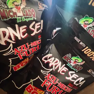 3pk Carne Seca BOLD - Sr. Michelado - Crunchy Beef Jerky - Azu Mecha Furia BOLD 3pk - 2.5oz