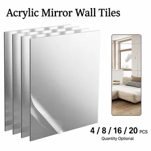 Acrylic Mirror Wall Tiles, 20×20cm/30×30cm, Self-Adhesive Flexible Frameless Design, Easy Installation, Perfect for Indoor Home Decor, Bathroom Gym Yoga Studio Use,full body mirror,flexible mirror sheet, shatterproof mirror