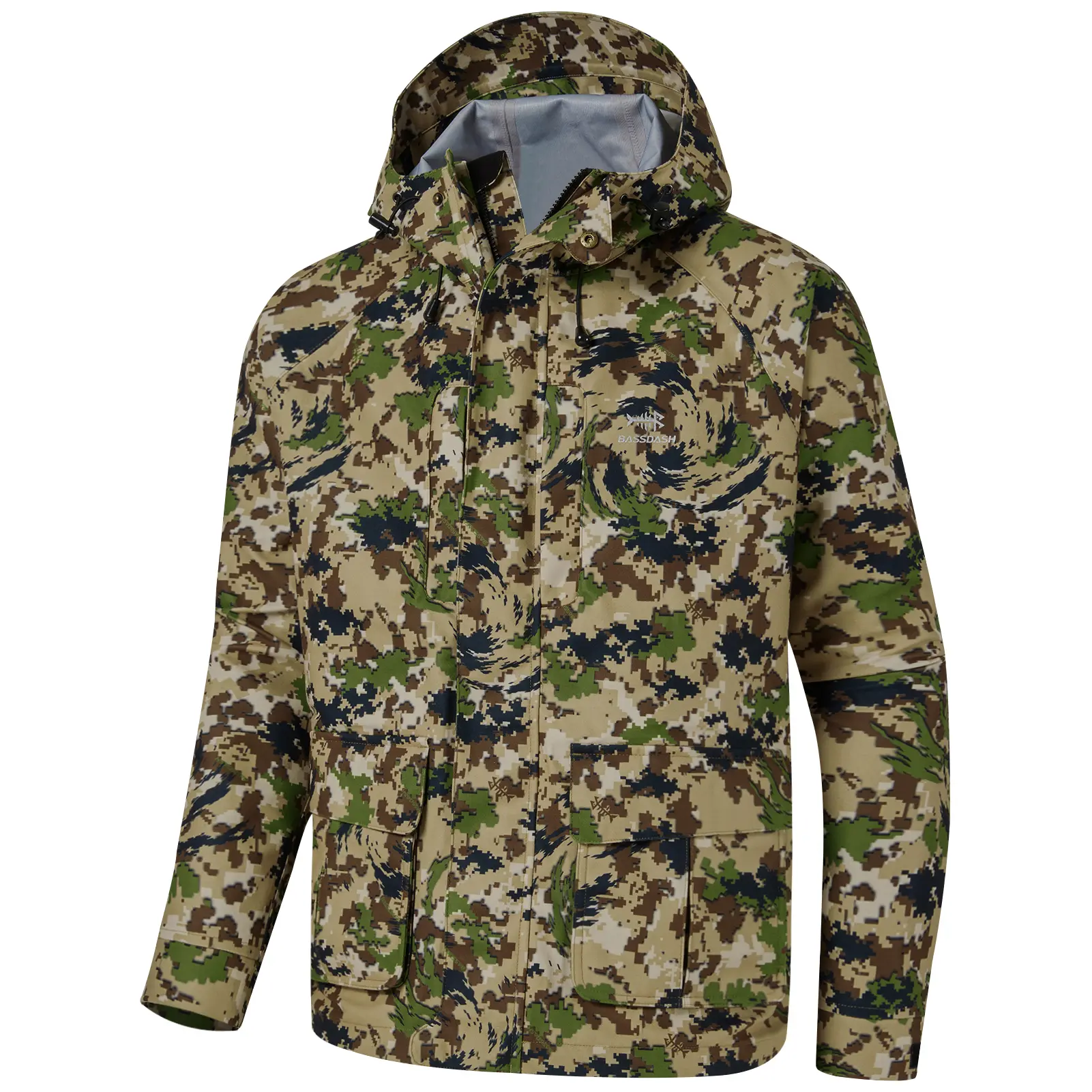 Bassdash Walker Breathable Waterproof Fishing Hunting Wading Jackets with Silent Outer Fabric for Men Women in 7 Sizes