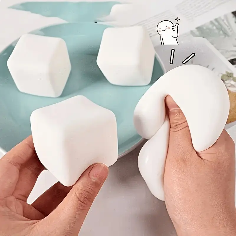 4-Pack Squishy Toys, Soft Slow-Release Tofu Blocks, Slow Rising Squishy, Pure Handmade Relaxation Toy, Stress Relief Squishies, Perfect Gift for Birthday Parties, Fun Design, Soft Texture, Kawaii Squishies, Squishy Cube