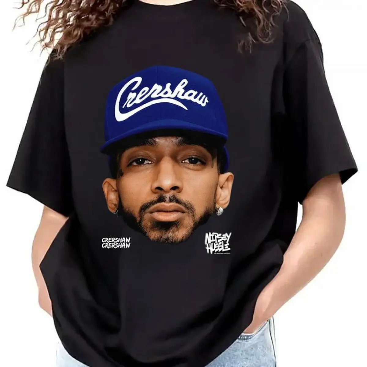 Nipsey Hussle Crenshaw Cap Tee – Realistic Portrait Graphic T Nipsey Hussle Crenshaw Cap Tee – Realistic Portrait Graphic T