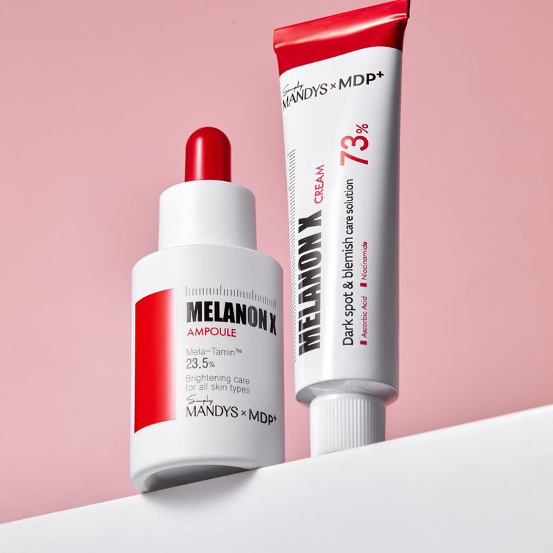 Melanon X Duo - Melanin Mimic Cream & Niacinamide Amplifier for Dark Spots - Skincare Treatment for Comfort and Skin Brightening