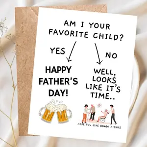 Funny Father's Day Card for Dad – Favorite Child Joke, Humorous Gift Card