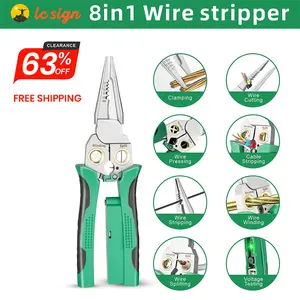 Free Shipping Clearance 8-in-1 Wire Stripper with Voltage Detector, LC SIGN Non-Contact Electrical Tester for Home DIY, Automotive Repair, Beginners Friendly