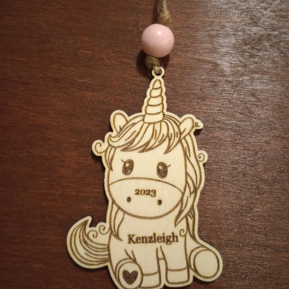 Personalized unicorn Christmas ornament