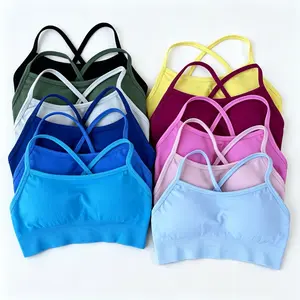 DFYNE Impact Dryfit Sports Bra - Criss-Cross Back Seamless Ultra-Stretchy High-Support Workout Top, Cuffed Short for Yoga & Running, Dryfit Sports Bras, Ultra-Stretchy Sports Bras