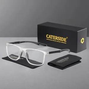 Caterside Blue Light Blocking Photochromic Reading Glasses, Ultra-Light Tr90 Frame, Spring Hinge, Unisex, Indoor & Outdoor Use