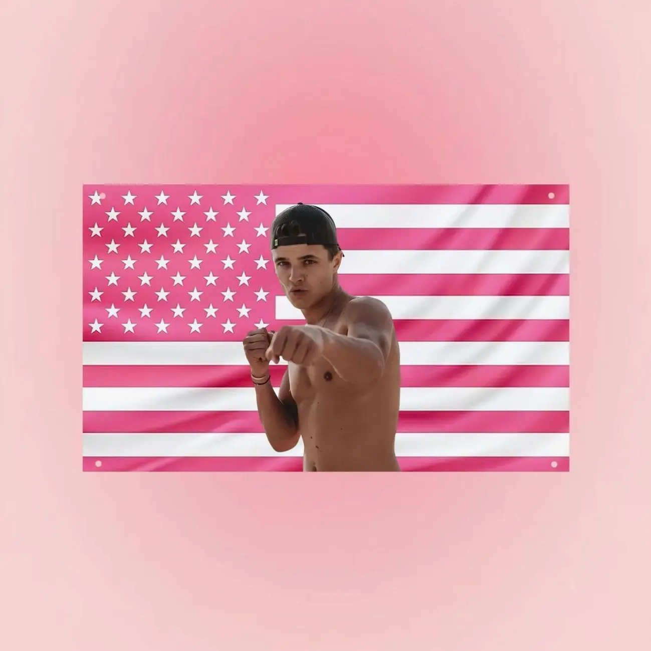 Lando Norris Pink US Flag | Racing Fan Tapestry | Bedroom Dorm Room Decor Gift