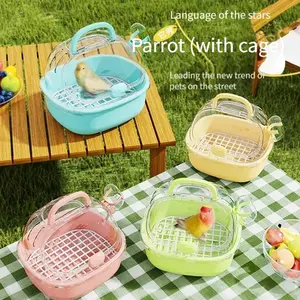 Parrot out cage, portable portable take-out cage, outdoor bird cage, special bird bag for Xuanfeng tiger skin and peony
