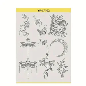 Pre-Drawn Tattoo Transfer Paper, 1pc Tattoo Artist Tool, Tattoo Supplies, Tattoo Accessories, Pre-Drawn Pattern, Tattoo Stencil