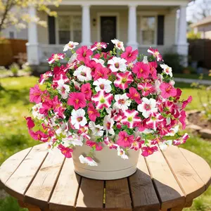 12 pieces of outdoor decorative artificial flowers, imitation silk hydrangeas, Garden Ornaments, UV-resistant, suitable for gardens, porches, windowsills, balconies, courtyard planting boxes, for home decoration in spring and summer.
