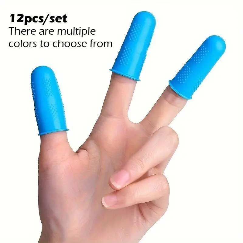 12pcs hot glue gun finger covers, silicone finger protection covers, large, medium, and small sizes, suitable for adhesive, cutting, and sewing, Sewing Accessories And Supplies
