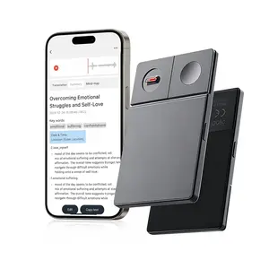 AI Smart Voice Recorder, 64GB Digital Audio Recorder with App Control, Real-Time Transcription & 112-Language Support, Ideal for Meetings, Lectures & Calls (Black)