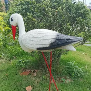 Decorative Art Crane Sculpture, Detachable Bio-Design Legs, Durable Weatherproof Plastic, Ideal for Outdoor Garden Decorations