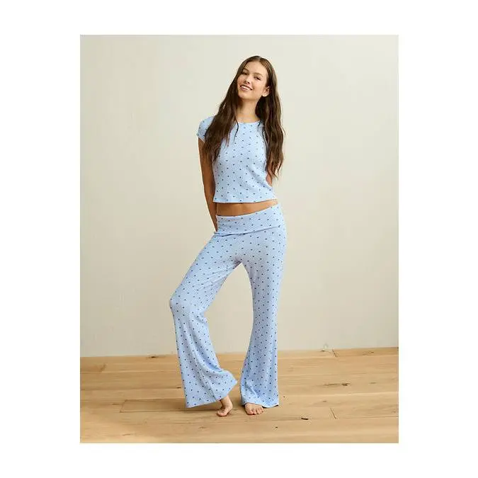 AE Luxe Plush Waffle Foldover Flare Pant