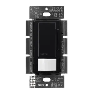 Lutron MSCL-OP153M-BL Maestro Occupancy Sensor Dimmer - 150W LED, Single-Pole/Multi-Location, Black