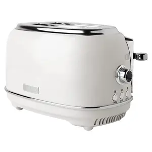 Haden 75018 Heritage 2 Slice Wide Slot Stainless Steel Bread Toaster, White