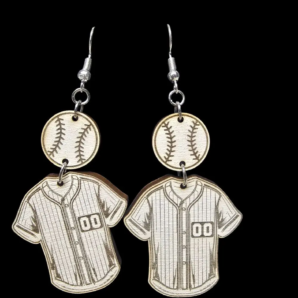 250) Wooden Baseball & Jersey Earrings!