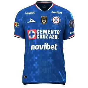 Cruz Azu1 25/26 Home Blue Jersey, Liga MX Short Sleeve Soccer Shirt for Men and Women, Fan Edition Kit