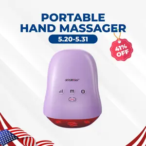 CINCOM Portable Hand Massager (PURPLE), Cordless, with Comfort Heat and Gentle Vibration, Adjustable Settings, Auto-Off Feature, Rechargeable, Perfect for Daily Relaxation, Ideal Gift