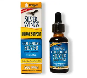 Natural Path Silver Wings Colloidal Silver 500PPM, Amber Brown Liquid Immune Support, 1 Fl Oz (Pack of 1)