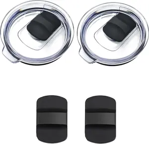 32 Oz Tumbler Lid Replacement for Yeti Rambler, 32 Oz Mug, BPA Free with 4 Magnetic Slider (2 Pack) BDQQ