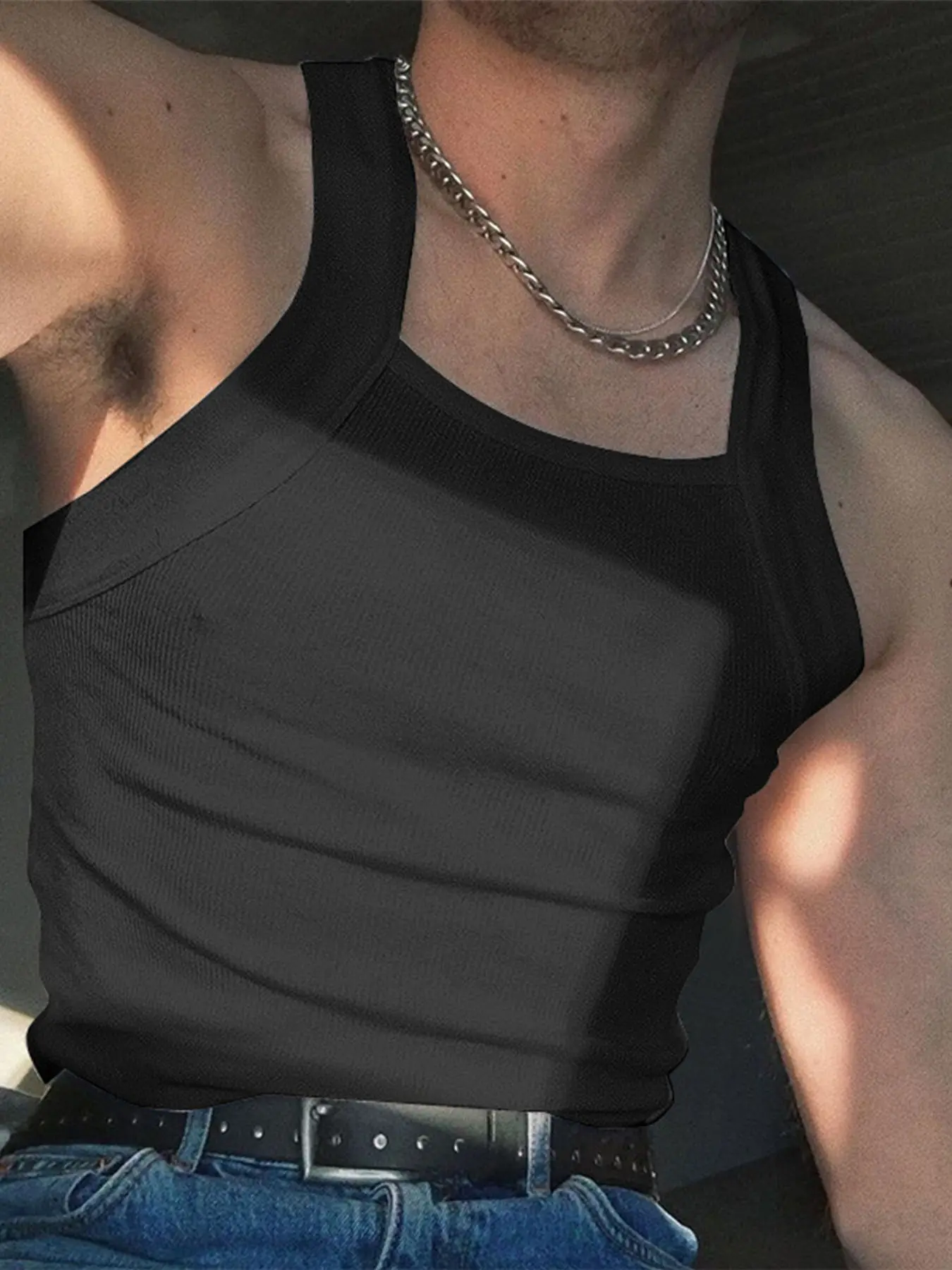 INCERUN Men's Fashion Simple Tank Top, Summer Solid Color Sleeveless Vest, Suitable for Daily Sports Wear