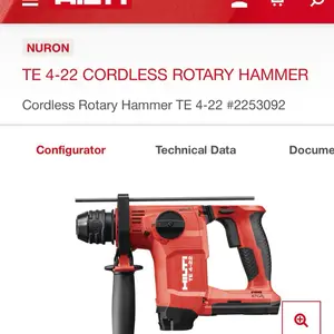 TE 4-22 cordless rotary hammer drill ( tool only)