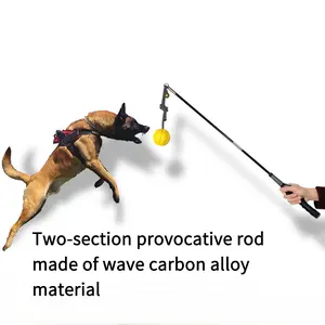 Heavy Duty Dog Flirt Pole for Malinois Professional Bite Training Equipment Telescopic Interactive Teaser Stick Outdoor Agility Tug Toy with Anti-Slip Handle for Large Medium Dogs