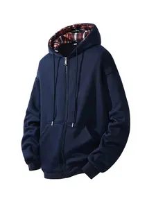 Autumn and winter unisex versatile outerwear, youth multifunctional zipper cardigan, casual solid color hooded sweatshirt jacket