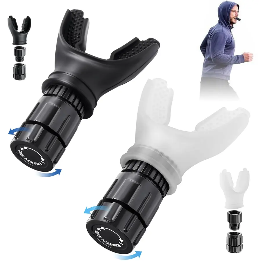 Adjustable Resistance Breath Exercise Device, Workout Accessories for Functional Training Workout, Easy Clean Training Gear with Breath Control for Daily Fitness, Unisex, Portable Size